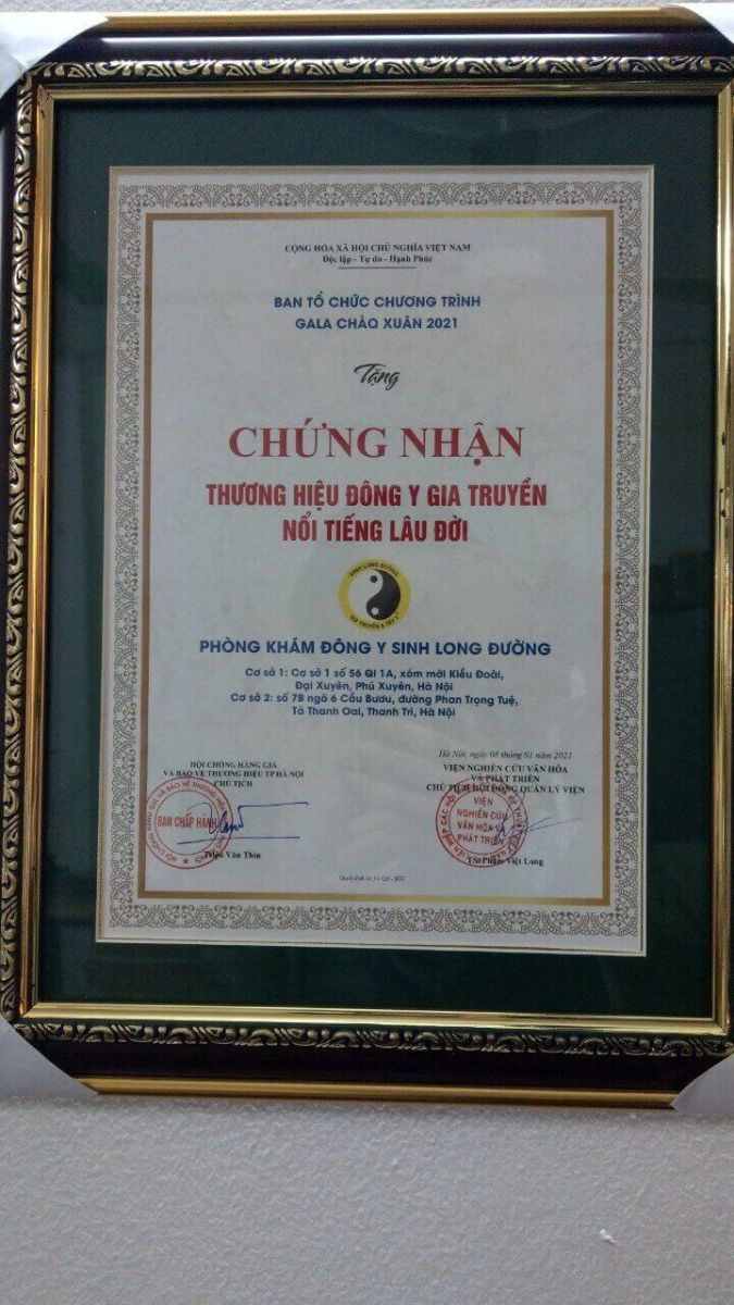 chứng nhận phòng khám gia truyền