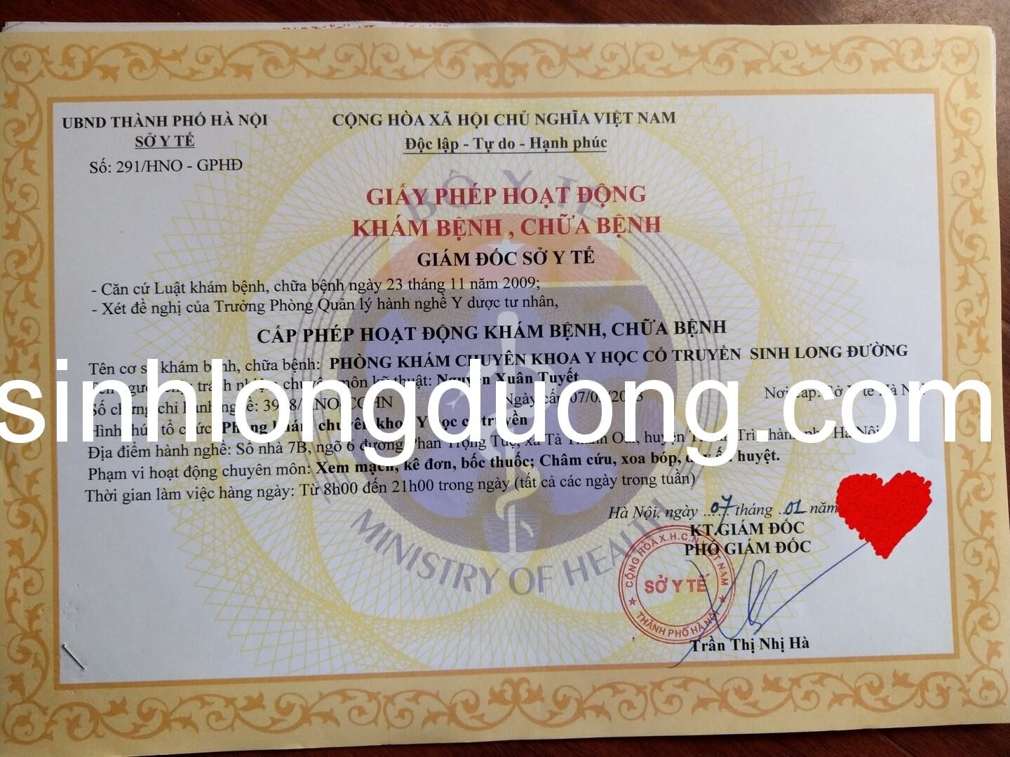 giấp phép hoạt động