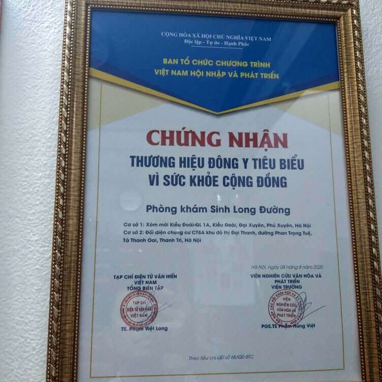 chứng nhận đông y tiêu biểu