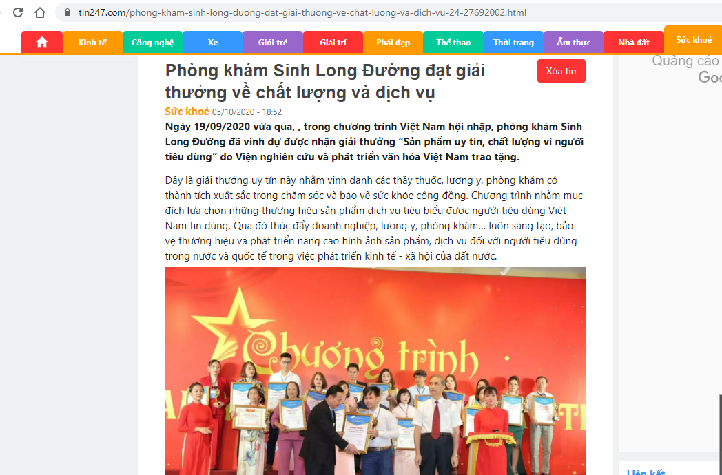 báo y tế đua tin sinh long đường